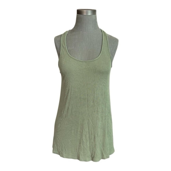 Dolan Anthropology LEFT COAST COLLECTION Green Tank Ribbed Sleeveless Top L, NWT - Picture 2 of 6